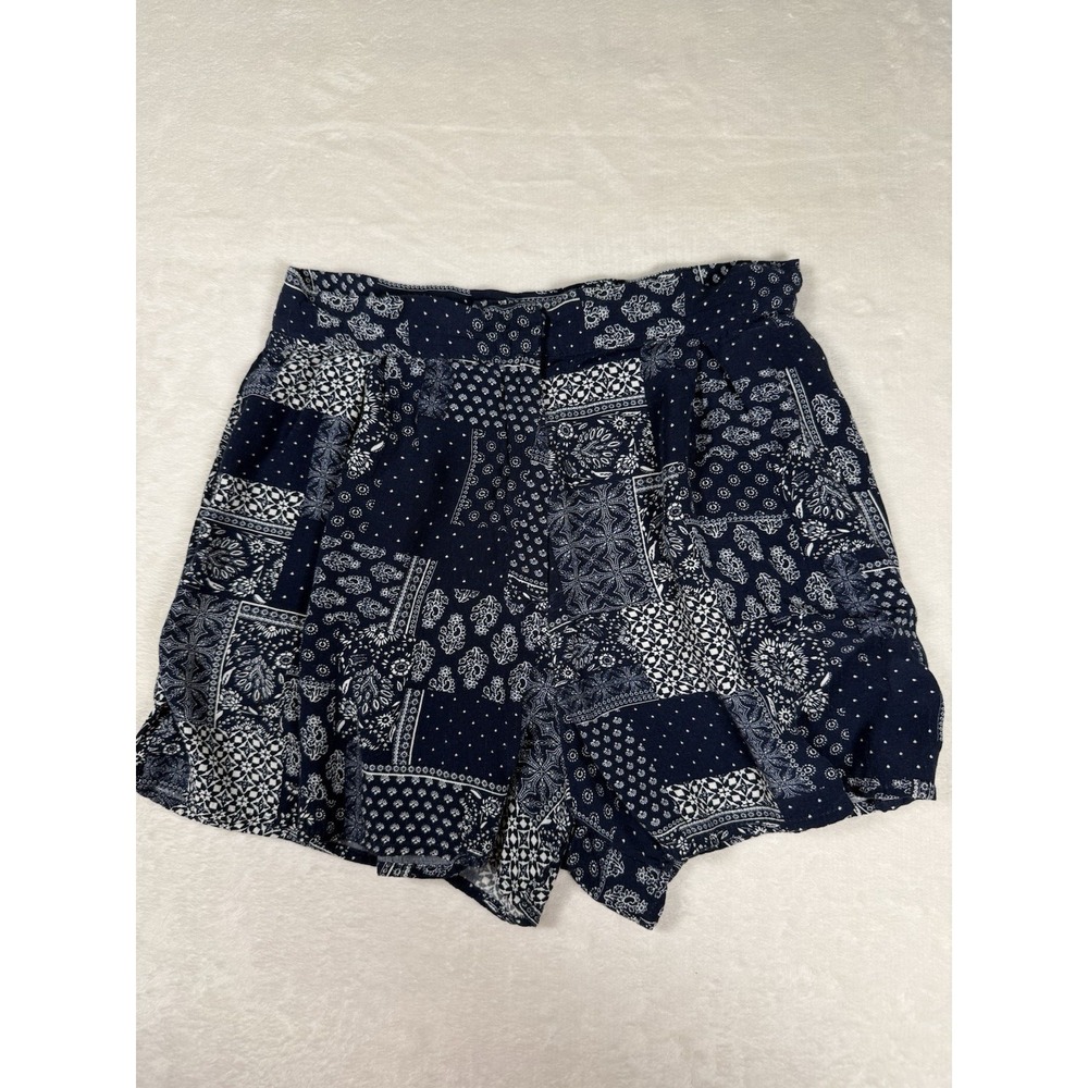 Topshop Bandana Patchwork Print Shorts Womens US 6 Blue Boho Festival EU 38
